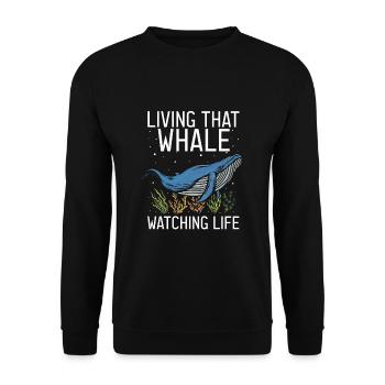 Ozean Meer Wal Zitat für Wal Meeressäugetiere - Unisex Pullover - Schwarz - Vorne - Alina (178cm) & Michal (187cm)