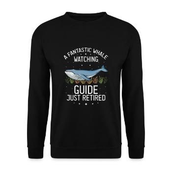 Beluga Whale Design für Meeressäuger und Orca - Unisex Pullover - Schwarz - Vorne - Alina (178cm) & Michal (187cm)