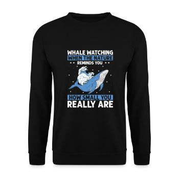 Meeressäuger für Orca-Beobachtung und Buckelwal - Unisex Pullover - Schwarz - Vorne - Alina (178cm) & Michal (187cm)