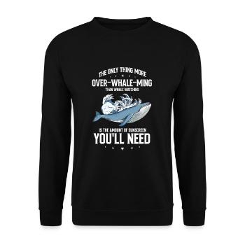 Blauwal für Beluga-Wal und Meeressäuger - Unisex Pullover - Schwarz - Vorne - Alina (178cm) & Michal (187cm)