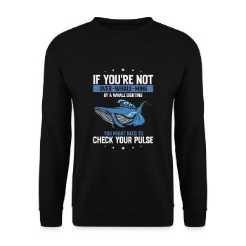 Meeressäuger für Orca-Beobachtung und Buckelwal - Unisex Pullover - Schwarz - Vorne - Alina (178cm) & Michal (187cm)