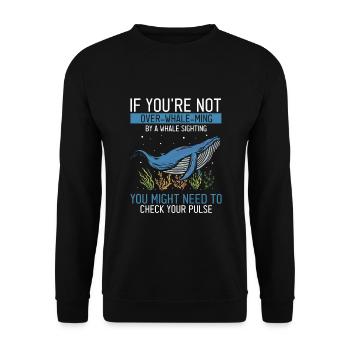 Orca Beobachtung für Buckelwale und Meerwale - Unisex Pullover - Schwarz - Vorne - Alina (178cm) & Michal (187cm)