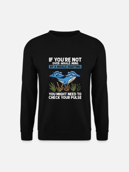 Buckelwal Design für Ozean Meer Wal und Wale - Unisex Pullover - Schwarz