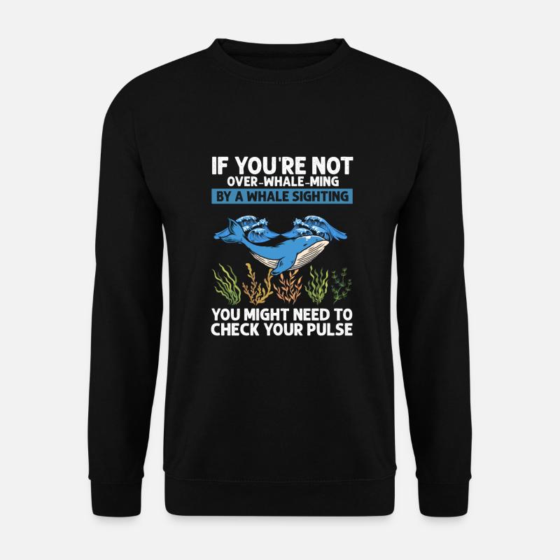 Buckelwal Design für Ozean Meer Wal und Wale - Unisex Pullover - Schwarz
