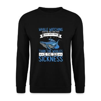 Meeressäuger für Orca-Beobachtung und Buckelwal - Unisex Pullover - Schwarz - Vorne - Alina (178cm) & Michal (187cm)