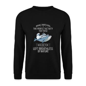 Ozean Meer Wal Zitat für Wal Meeressäugetiere - Unisex Pullover - Schwarz - Vorne - Alina (178cm) & Michal (187cm)