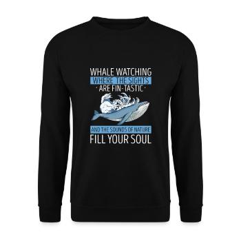 Ozean Meer Wal Zitat für Wal Meeressäugetiere - Unisex Pullover - Schwarz - Vorne - Alina (178cm) & Michal (187cm)
