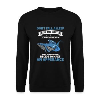 Ozean Meer Wal Zitat für Wal Meeressäugetiere - Unisex Pullover - Schwarz - Vorne - Alina (178cm) & Michal (187cm)