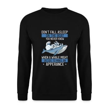 Orca Beobachtung für Buckelwale und Meerwale - Unisex Pullover - Schwarz - Vorne - Alina (178cm) & Michal (187cm)