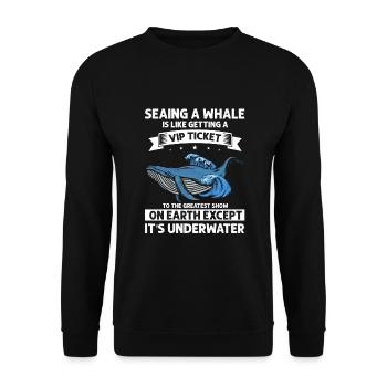 Orca Beobachtung für Buckelwale und Meerwale - Unisex Pullover - Schwarz - Vorne - Alina (178cm) & Michal (187cm)
