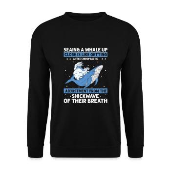 Orca Beobachtung für Buckelwale und Meerwale - Unisex Pullover - Schwarz - Vorne - Alina (178cm) & Michal (187cm)