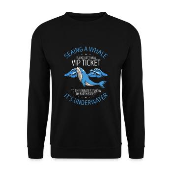 Meeressäuger für Orca-Beobachtung und Buckelwal - Unisex Pullover - Schwarz - Vorne - Alina (178cm) & Michal (187cm)