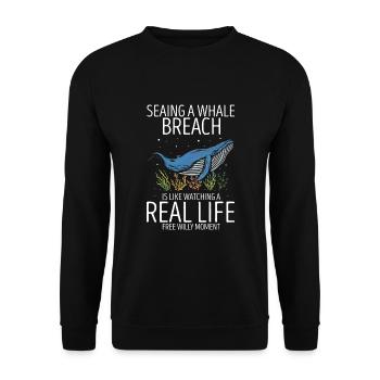Ozean Meer Wal Zitat für Wal Meeressäugetiere - Unisex Pullover - Schwarz - Vorne - Alina (178cm) & Michal (187cm)