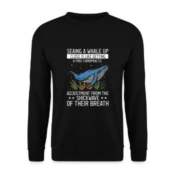 Ozean Meer Wal Zitat für Wal Meeressäugetiere - Unisex Pullover - Schwarz - Vorne - Alina (178cm) & Michal (187cm)