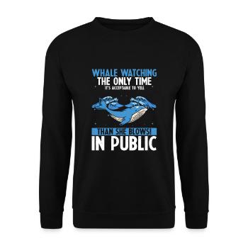 Meeressäuger für Orca-Beobachtung und Buckelwal - Unisex Pullover - Schwarz - Vorne - Alina (178cm) & Michal (187cm)