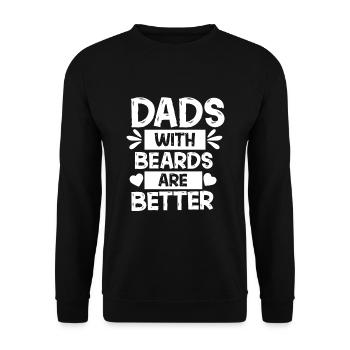 Dads With Beards Are Better - Unisex Sweatshirt - black - Front - Alina (178cm) & Michal (187cm)