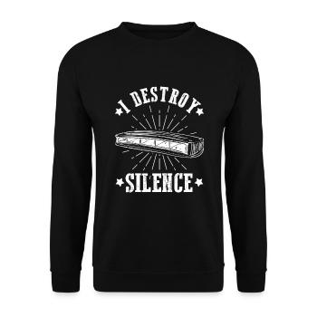 Französische Harfinisten und Harmonikaspieler - Unisex Pullover - Schwarz - Vorne - Alina (178cm) & Michal (187cm)