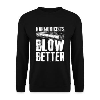 Mundharmonika Instrument und Mundharmonika - Unisex Pullover - Schwarz - Vorne - Alina (178cm) & Michal (187cm)
