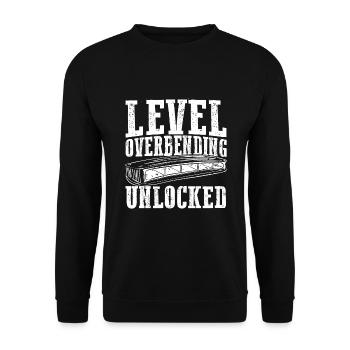 Harmonikaspieler für Munharmonika Spieler - Unisex Pullover - Schwarz - Vorne - Alina (178cm) & Michal (187cm)