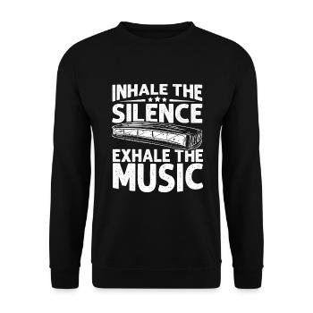 Französische Harfinisten und Harmonikaspieler - Unisex Pullover - Schwarz - Vorne - Alina (178cm) & Michal (187cm)