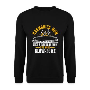 Mundharmonika Instrument und Mundharmonika - Unisex Pullover - Schwarz - Vorne - Alina (178cm) & Michal (187cm)