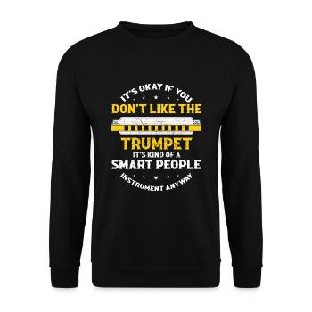 Mundharmonika Spieler und Mundharmonika - Unisex Pullover - Schwarz - Vorne - Alina (178cm) & Michal (187cm)