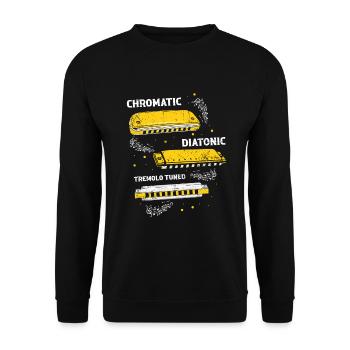 Französische Harfinisten und Harmonikaspieler - Unisex Pullover - Schwarz - Vorne - Alina (178cm) & Michal (187cm)