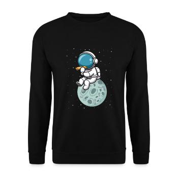 Mundharmonika Spieler und Mundharmonika - Unisex Pullover - Schwarz - Vorne - Alina (178cm) & Michal (187cm)