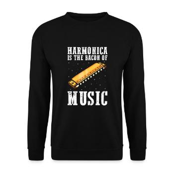 Französische Harfinisten und Harmonikaspieler - Unisex Pullover - Schwarz - Vorne - Alina (178cm) & Michal (187cm)