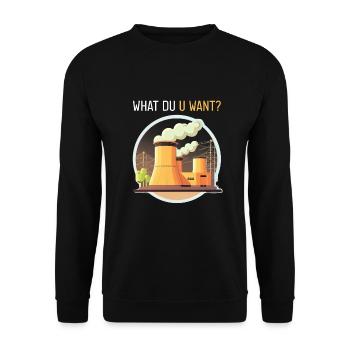 Erneuerbare Nukleare Spruch für Nukleartechnik - Unisex Pullover - Schwarz - Vorne - Alina (178cm) & Michal (187cm)