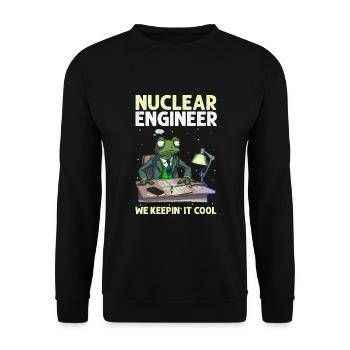Kernenergie Spruch für Kernenergie - Unisex Pullover - Schwarz - Vorne - Alina (178cm) & Michal (187cm)