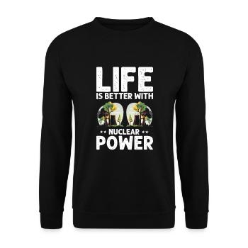 Erneuerbare Nukleare Spruch für Nukleartechnik - Unisex Pullover - Schwarz - Vorne - Alina (178cm) & Michal (187cm)