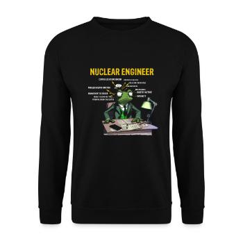 Kernenergie Spruch für Kernenergie - Unisex Pullover - Schwarz - Vorne - Alina (178cm) & Michal (187cm)