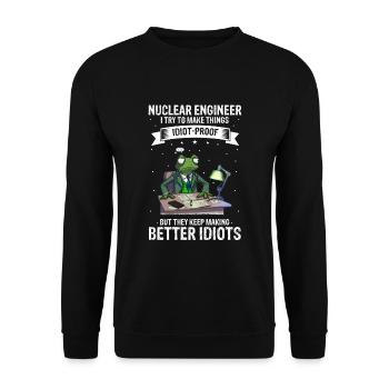 Erneuerbare Nukleare Spruch für Nukleartechnik - Unisex Pullover - Schwarz - Vorne - Alina (178cm) & Michal (187cm)