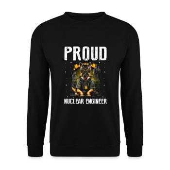 Kernenergie Design für Erneuerbare Kernenergie - Unisex Pullover - Schwarz - Vorne - Alina (178cm) & Michal (187cm)