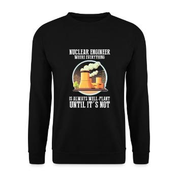 Kernenergie Design für Erneuerbare Kernenergie - Unisex Pullover - Schwarz - Vorne - Alina (178cm) & Michal (187cm)
