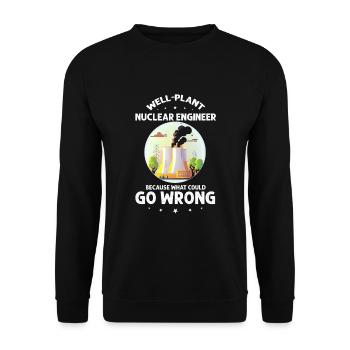 Kernenergie Spruch für Kernenergie - Unisex Pullover - Schwarz - Vorne - Alina (178cm) & Michal (187cm)