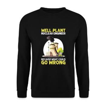 Nuklearingenieur für Kernkraftwerk und Kernenergie - Unisex Pullover - Schwarz - Vorne - Alina (178cm) & Michal (187cm)