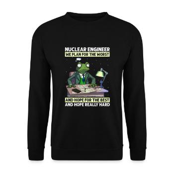 Erneuerbare Nukleare Spruch für Nukleartechnik - Unisex Pullover - Schwarz - Vorne - Alina (178cm) & Michal (187cm)
