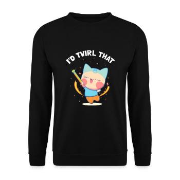 Professionelles Stabdänzerin für Majorette - Unisex Pullover - Schwarz - Vorne - Alina (178cm) & Michal (187cm)