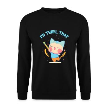Gymnastik Design für Taktstock drehen - Unisex Pullover - Schwarz - Vorne - Alina (178cm) & Michal (187cm)