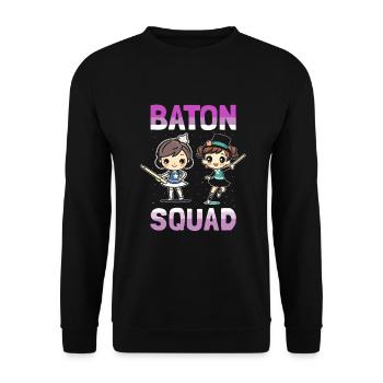 Stocktanz Design für Stabtänzerin - Unisex Pullover - Schwarz - Vorne - Alina (178cm) & Michal (187cm)