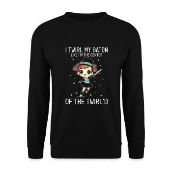 Stocktanz Design für Stabtänzerin - Unisex Pullover - Schwarz - Vorne - Alina (178cm) & Michal (187cm)