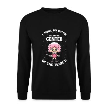 Gymnastik Design für Taktstock drehen - Unisex Pullover - Schwarz - Vorne - Alina (178cm) & Michal (187cm)