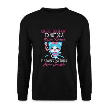 Stabdänzerin Design für Majorette - Unisex Pullover - Schwarz - Vorne - Alina (178cm) & Michal (187cm)