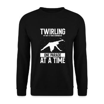 Professionelles Stabdänzerin für Majorette - Unisex Pullover - Schwarz - Vorne - Alina (178cm) & Michal (187cm)