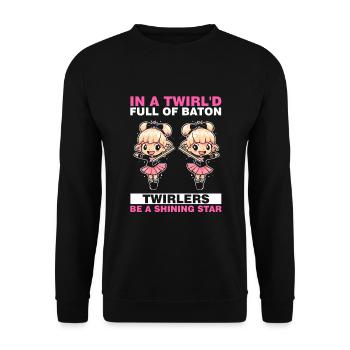 Gymnastik Design für Taktstock drehen - Unisex Pullover - Schwarz - Vorne - Alina (178cm) & Michal (187cm)
