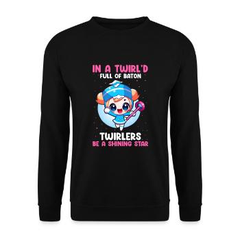 Professionelles Stabdänzerin für Majorette - Unisex Pullover - Schwarz - Vorne - Alina (178cm) & Michal (187cm)