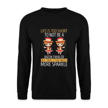 Gymnastik Design für Taktstock drehen - Unisex Pullover - Schwarz - Vorne - Alina (178cm) & Michal (187cm)
