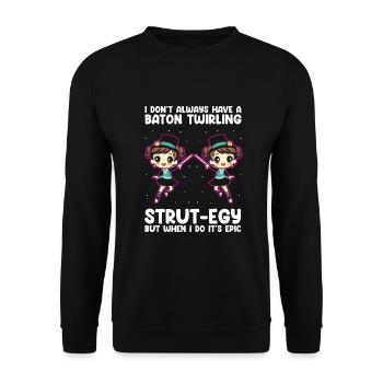 Stocktanz Design für Stabtänzerin - Unisex Pullover - Schwarz - Vorne - Alina (178cm) & Michal (187cm)
